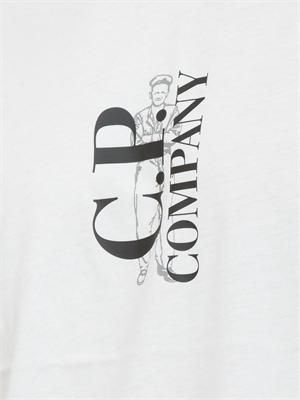 C.P. COMPANY T-shirt CP Company in cotone bianco con logo in UOMO