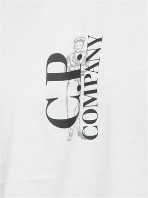 C.P. COMPANY T-shirt CP Company in cotone bianco con logo in UOMO