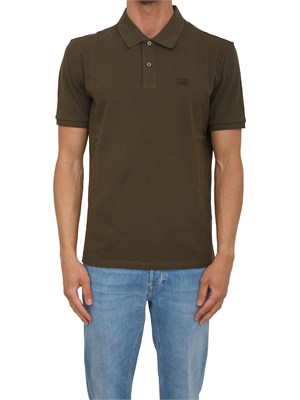 Polo C.P. Company in cotone verde kaki in UOMO
