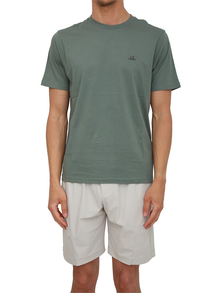 T-shirt C.P. Company in cotone verde con logo