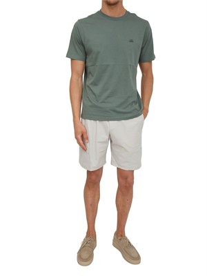 T-shirt C.P. Company in cotone verde con logo in UOMO