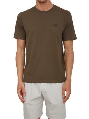 T-shirt C.P. Company in cotone verde kaki con logo in UOMO