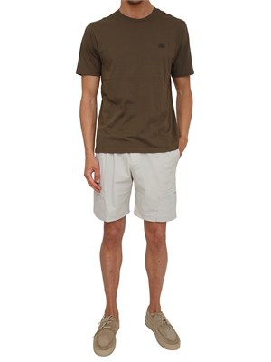T-shirt C.P. Company in cotone verde kaki con logo in UOMO