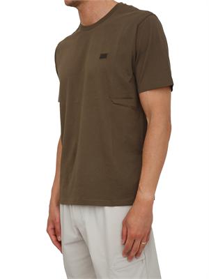 T-shirt C.P. Company in cotone verde kaki con logo in UOMO