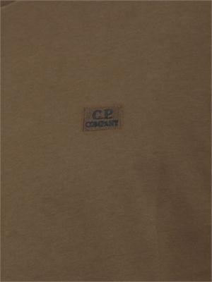 T-shirt C.P. Company in cotone verde kaki con logo in UOMO