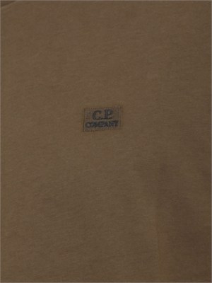 T-shirt C.P. Company in cotone verde kaki con logo in UOMO