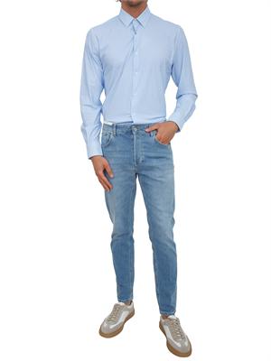Camicia Liu Jo uomo in cotone azzurro microfantasia in UOMO
