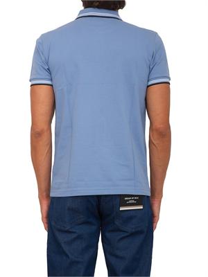 Polo Boss uomo in cotone azzurro inserti a contrasto in UOMO