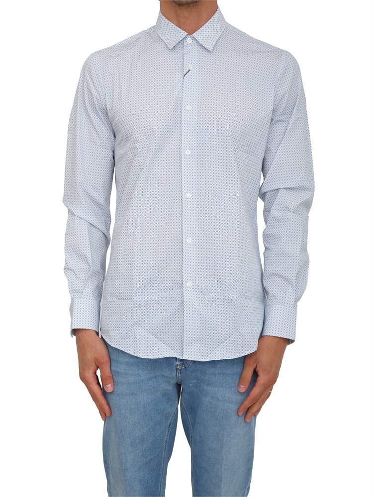 Camicia Liu Jo uomo in cotone azzurro microfantasia