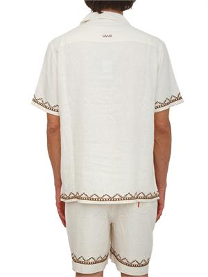 Camicia Liu Jo uomo in misto lino beige con ricami in UOMO