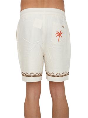 Bermuda Liu Jo uomo misto lino beige con ricami in UOMO