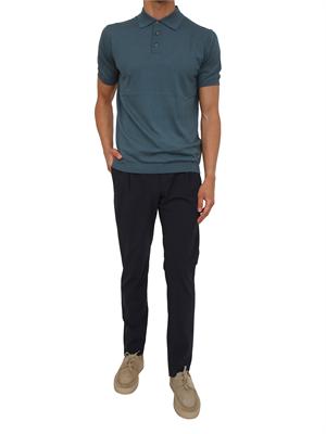 Polo maglia Liu Jo uomo in filato cotone e seta petrolio in UOMO