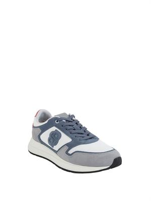 Sneakers blu BOSS uomo in mesh e suede in UOMO