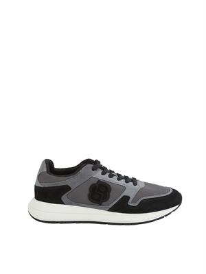 Sneakers grigie BOSS uomo in mesh e suede in UOMO