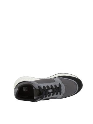 Sneakers grigie BOSS uomo in mesh e suede in UOMO