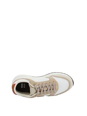 Sneakers beige BOSS uomo in mesh e suede in UOMO