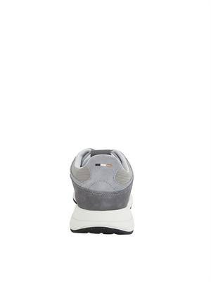 Sneakers grigie BOSS uomo in mesh e suede in UOMO
