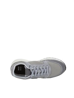 Sneakers grigie BOSS uomo in mesh e suede in UOMO