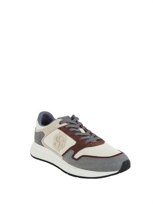 Sneakers marroni BOSS uomo in mesh e suede in UOMO