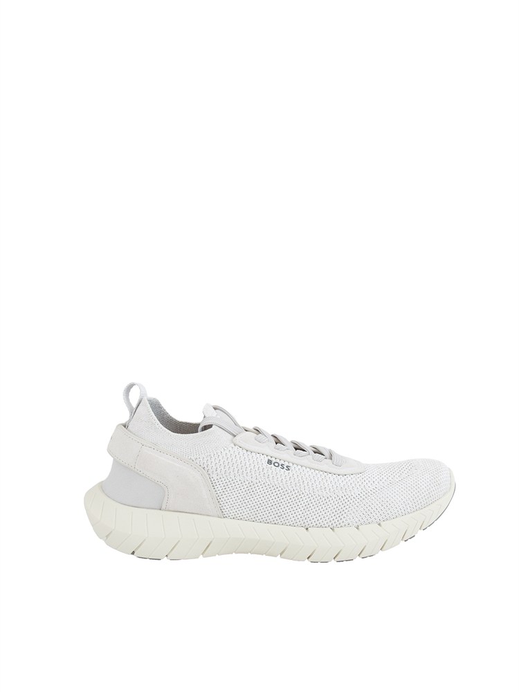 Sneakers bianche BOSS uomo con tomaia in maglia