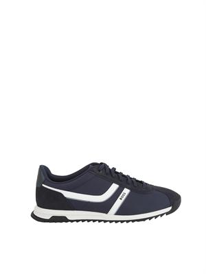 Sneakers Boss uomo in pelle blu in UOMO