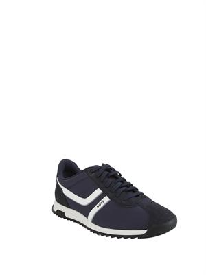 Sneakers Boss uomo in pelle blu in UOMO
