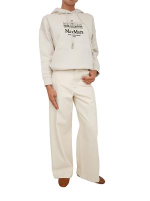 'S MAX MARA Pantaloni SMMZARINA Max Mara 'S in cotone elasticizzato crema in DONNA