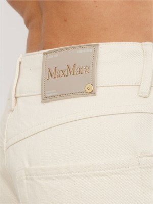 'S MAX MARA Pantaloni SMMZARINA Max Mara 'S in cotone elasticizzato crema in DONNA