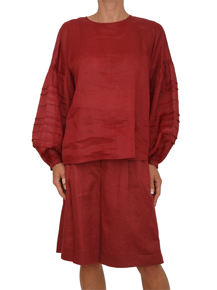 Blusa MSTPAESE Max Mara Studio in garza ramiÉ rossa