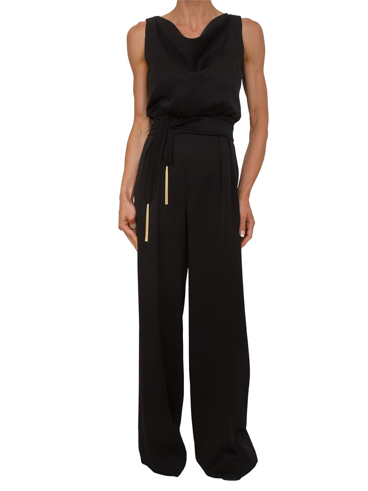 Tuta nera MSEDONATA Max Mara Studio in satin fluido