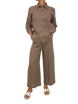 Camicia Emmgirello di Emme Marella in puro lino marrone in DONNA