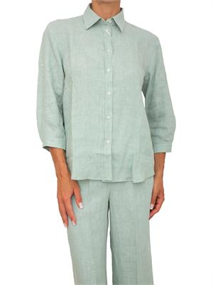 Camicia Emmgirello di Emme Marella in puro lino verde acqua in DONNA