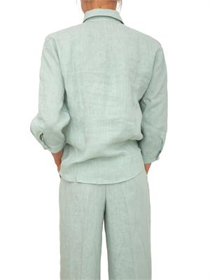 Camicia Emmgirello di Emme Marella in puro lino verde acqua in DONNA