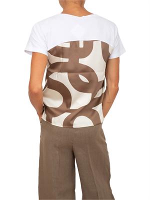 T-shirt Emmlampada Emme Marella in twill stampa marrone in DONNA