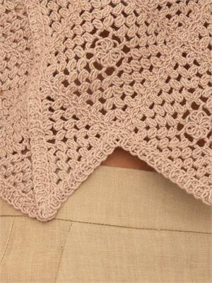 Top Emmcaladio Emme Marella in cotone crochet beige in DONNA