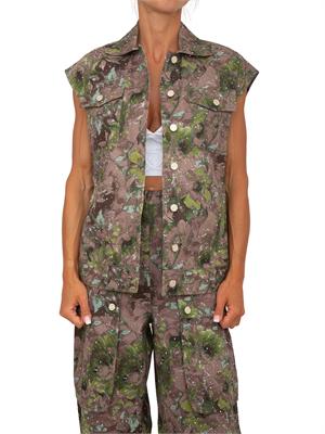 Gilet Liu Jo donna stampa militare e micro borchie in DONNA