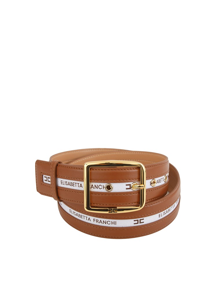 Cintura Elisabetta Franchi in ecopelle marrone