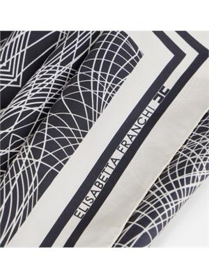 Foulard in seta Elisabetta Franchi burro nero in DONNA