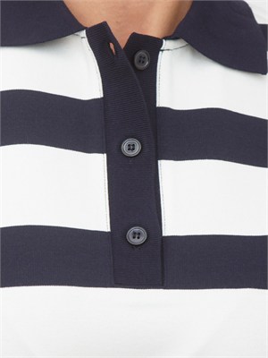 Polo MMLABETAIA Max Mara MM in misto viscosa bianca righe blu in DONNA