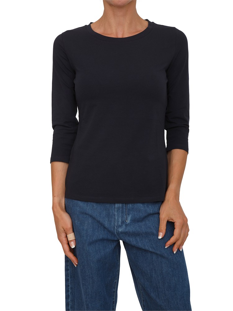 T-shirt blu MMLOBLIQUA Max Mara MM in cotone