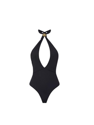 Costume intero e body top nero Elisabetta Franchi in DONNA
