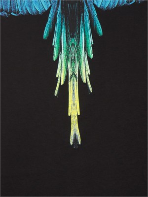 T-shirt smanicata nera County of Milan ali colorate in UOMO