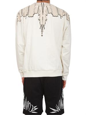 Felpa girocollo beige County of Milan ali sculptural in UOMO