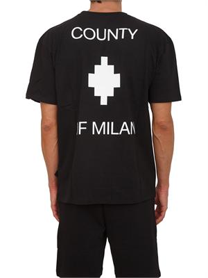 T-shirt nera County of Milan in cotone in UOMO