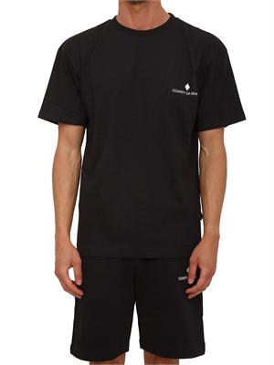 T-shirt nera County of Milan in cotone con logo in UOMO
