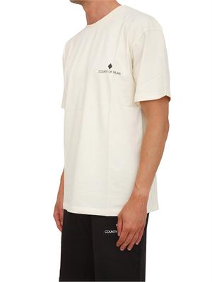 T-shirt nera County of Milan in cotone con logo in UOMO
