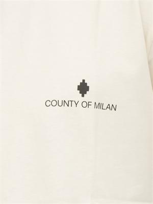 T-shirt nera County of Milan in cotone con logo in UOMO