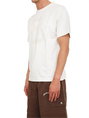 T-shirt avorio Palm Angels stampa bear sfumato in UOMO