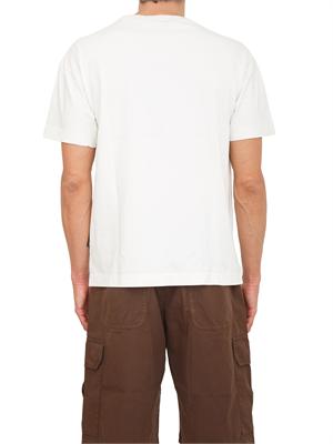 T-shirt avorio Palm Angels stampa bear sfumato in UOMO