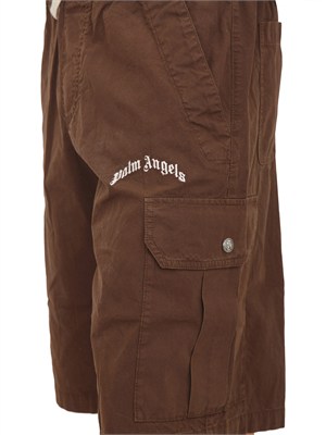 Bermuda cargo Palm Angels in cotone marrone in UOMO